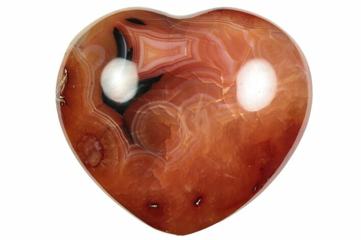 2" Polished Carnelian Agate Hearts - Photo 1